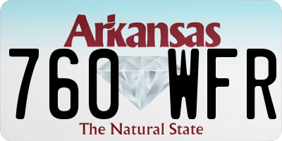 AR license plate 760WFR