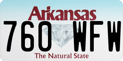 AR license plate 760WFW