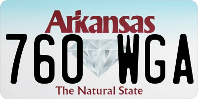 AR license plate 760WGA