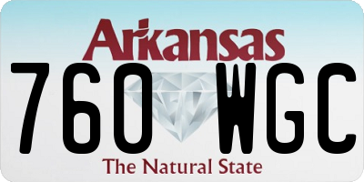 AR license plate 760WGC