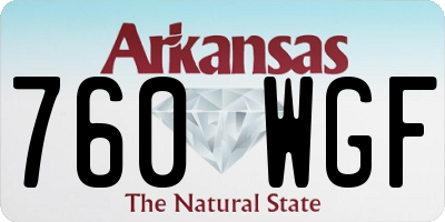 AR license plate 760WGF