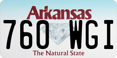 AR license plate 760WGI