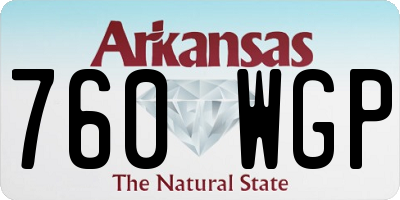 AR license plate 760WGP