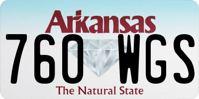 AR license plate 760WGS