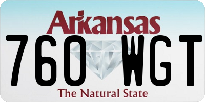 AR license plate 760WGT