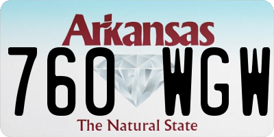 AR license plate 760WGW