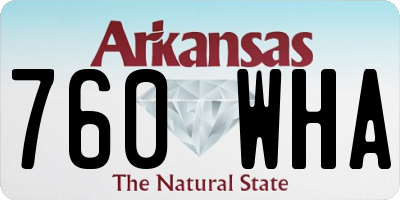 AR license plate 760WHA