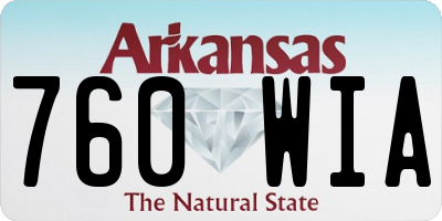 AR license plate 760WIA