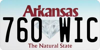 AR license plate 760WIC