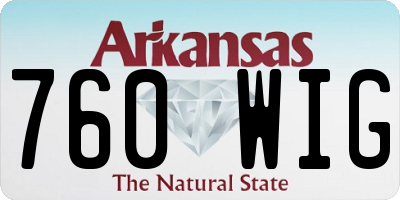 AR license plate 760WIG
