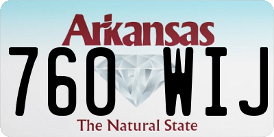 AR license plate 760WIJ