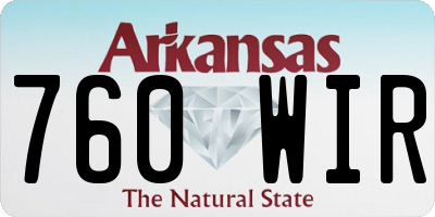 AR license plate 760WIR