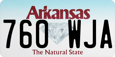 AR license plate 760WJA