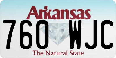 AR license plate 760WJC