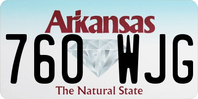 AR license plate 760WJG
