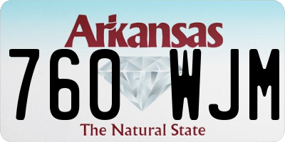 AR license plate 760WJM