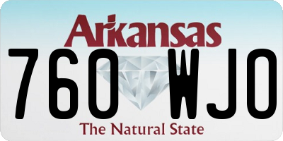 AR license plate 760WJO