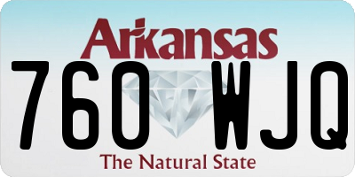AR license plate 760WJQ