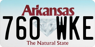 AR license plate 760WKE