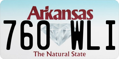 AR license plate 760WLI