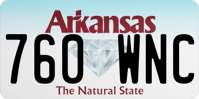 AR license plate 760WNC
