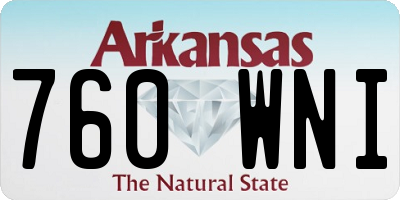 AR license plate 760WNI