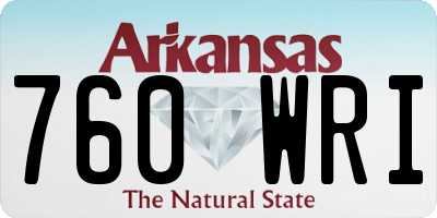 AR license plate 760WRI