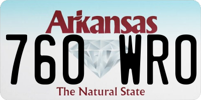 AR license plate 760WRO