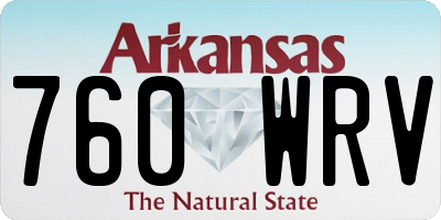 AR license plate 760WRV