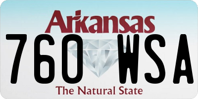 AR license plate 760WSA