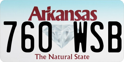 AR license plate 760WSB