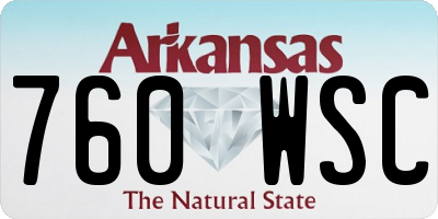 AR license plate 760WSC