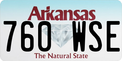 AR license plate 760WSE