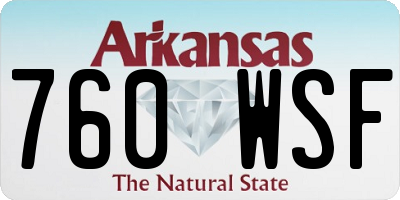 AR license plate 760WSF