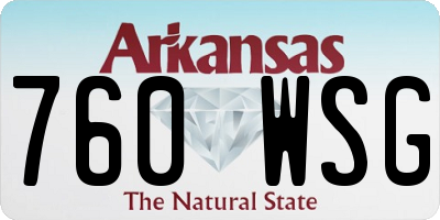 AR license plate 760WSG