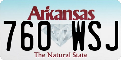 AR license plate 760WSJ