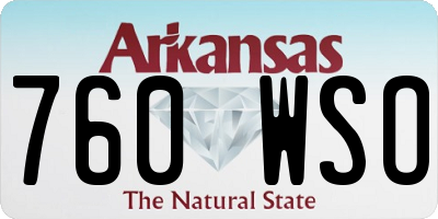 AR license plate 760WSO