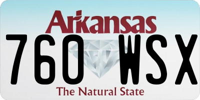 AR license plate 760WSX