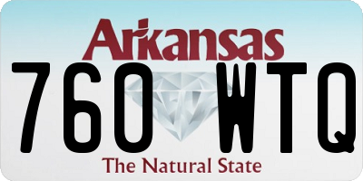 AR license plate 760WTQ