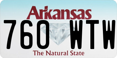 AR license plate 760WTW