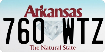 AR license plate 760WTZ