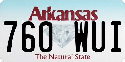 AR license plate 760WUI