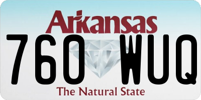 AR license plate 760WUQ