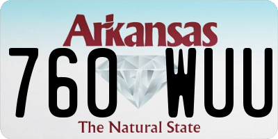 AR license plate 760WUU