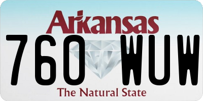 AR license plate 760WUW