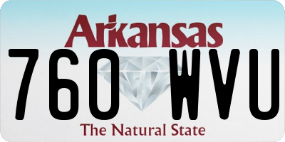 AR license plate 760WVU