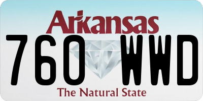 AR license plate 760WWD