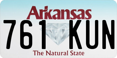 AR license plate 761KUN