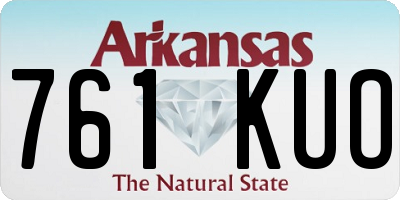 AR license plate 761KUO