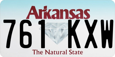 AR license plate 761KXW